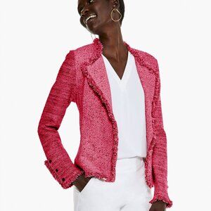 Nic+Zoe Pink Fringe Jacket Size Large